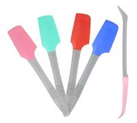 Silicone Spatula 4 PCS Heat Resistant Silicone Set for Kitchen Use Cooking Baking Utensil Mini Cookware Spoons Small Icing Decorating Spoon Dining Utensils Scraper
