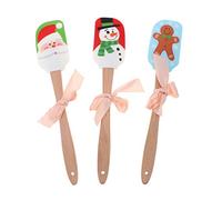 Silicone Spatula - 500°F Heat Resistant Seamless Rubber Spatulas Christmas Silicone Non-Stick Kitchen Utensil Baking Tools for Cooking 3PCS