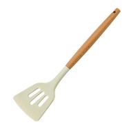 Silicone Spatula for - Non-Stick Heat Resistant Kitchen Utensil Spatula with Wooden Handle - Spoon, Slotted Turner, Soup Ladle Cookware Cooking Kitchen Utensils Śpatula for Baking, Serving, Coo