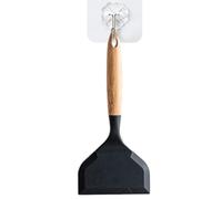 Silicone Spatula - Heat Resistant Cooking Turner with Scratch-Resistant Flexible Tip and Wooden Handle | Ideal Utensil for Turning Fried Eggs, Pizza, Meat, Cakes and Steak in Non-Stick Coating