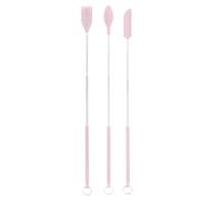 Silicone Spatula Set - 3PCS Retractable Scraper Spoon and Brush Set, Compact Kitchen Tool | Small Cosmetic Spatula for Bottle, Food, Cosmetic Jar, Cooking, Baking, Beauty Mini Spoon Set