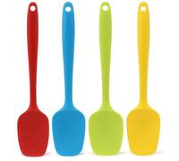 Silicone Spatula Set of 4, Large 10.5 inch Non-stick Rubber Spoon Spatulas, One Piece Design Flexible Silicone Spoon for Baking Cooking Mixing, Dishwasher Safe
