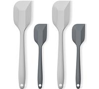 Silicone Spatula Set, Premium Spatulas Silicone Heat Resistant 2 Small & 2 Large Flexible Scraper for Nonstick Cookware, Rubber Spatula for Kitchen Mixing Baking Cooking Use, Soft Spatula - Gray