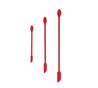 Silicone Spatula, Spatula Set Double Headed Mini Jam Cake Cream Makeup Bottle Spatula Small and Long Good Kitchen Companion (Red)