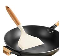 Silicone Spatula Turner - Heat Resistant, Scratch-free Spatula, Durable Cooking Tool, Wooden Handle | Silicone Kitchen Turner for Fried Egg, Pizza, Meat Pie, Steak, Cooking, Baking, Brad