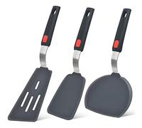 Silicone Spatula Turner Set of 3, Beijiyi 600°F Heat Resistant Cooking Spatulas for Nonstick Cookware, Large Flexible Kitchen Utensils BPA Free Rubber Spatula Set for Egg, Pancake, Fish, Burger