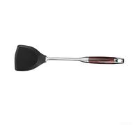 Silicone Spatula Wood Handle 16.5 Inch Non-Scratch Slotted for turner Silicone Steel 16.2 Inch Black Design Soup Ladle Stainless Steel Wood Grip 14.6 Inch Safe Skimmer Spoon Silicone Head(Wok Spatula)