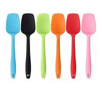Silicone Spatulas, 8.2 inch Small Rubber Spoon Spatula Heat Resistant Seamless One Piece Design Non-Stick Spoonula Flexible Scrapers Baking Mixing Tool (6 Pcs)
