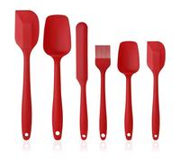 Silicone Spatulas Spoons Set, 6Pcs Silicone Kitchen Utensils Red