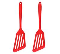 Silicone Spatulas Turners, 2Pcs Angled Slotted Spatula with Hanging Loop, Non-Stick Kitchen Turner for Steak Fish Egg