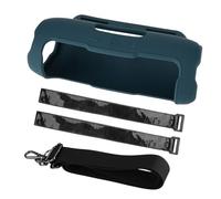 Silicone Speaker Case for JBL Flip 7 Waterproof Bluetoothcompatible Speaker Cover with Golf Cart Pole Fixing Strap Protective Skin Carrying Case Sleeve Blue