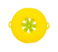 Silicone Spill Stopper Lid Cover, Rotatable Flower-Shaped Boil Over Guard, Heat-Resistant Multifunction Pot & Pan Lid, Microwave Splash Cover, Reusable Kitchen Tool (Yellow, 26cm)