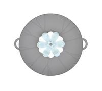 Silicone Spill Stopper, Rotatable Flower Shape Lid, Boil Over Safeguard Reusable Splatter Lid for Pans, Skillets (L, 29cm)