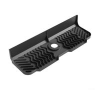 Silicone Splash Guard Mat for Sink 45 x 14 cm, Non-Slip Collection Mat as a Shelf for Sponges and Brushes, Waterproof Organiser Mat for Kitchen and Bathroom, Grey (Black)