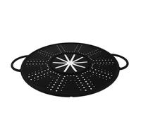 Silicone Splatter Guard for Frying Pan with Mesh Screen | Black round Metal Frame, Dual Stay-cool Side Handles, Nonstick Surface, for Woks, Skillets and Draining Liquids