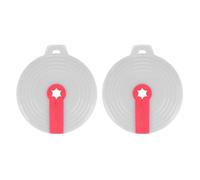 Silicone Splatter Guard for Mixing Bowl | 2 Pack Splash - Management Lid for Hand Mixer/Whisking Eggs/Frothing Milk | Liquid - Managing Cover Helps Control Kitchen Splatters (Red)