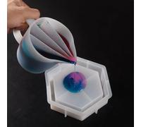 Silicone Split Cup - Reusable 500ml Fluid Art Tool | Split Color Mixing Cup | Paint Pouring Accessory For Acrylic Art, DIY Crafts, Resin Projects, Home Decor And Daily Creative Use