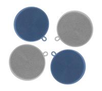Silicone Sponge, 4 PCS Silicone Scrubber Vegetable Brush Dish Washing Sponge Kitchen Sponges for Dishes Pan Pot Fruit Vegetable