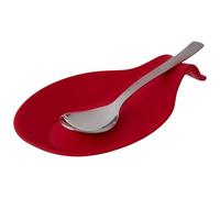 Silicone Spoon Rest for Kitchen - Heat-Resistant Utensil Holder, Non-Slip & Dishwasher Safe - Cooking Spoon Tray for Stove, Countertop & Sink (Red)