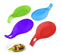 Silicone Spoon Rest, Spoon Holder Kitchen Rest with Four Colour Options, Convenient Kitchen Utensil Organiser, Compact 19.5 cm by 10 cm Design for Countertop Storage