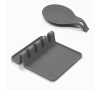Silicone Spoon Rest with Drip Pad Kitchen Utensil Spoon Holder Silicone Rest Pad Heat Resistant Non-Slip Utensil Tray for Kitchen Counter Spatulas, Tongs, Ladles, Tongs Fork