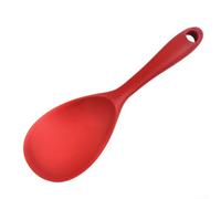 Silicone Spoon with Long Handle Perfect for Mixing, Cooking, and Baking, Dishwasher Safe (Red)