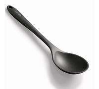 Silicone Spoons for Cooking - Extra Large Kitchen Spoons for Mixing, Serving, & Stirring - 600°F Heat-Resistant Non Stick Utensils Ladle - Dishwasher Safe, Solid,Black