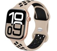 Silicone Sport Strap Compatible with Apple Watch Straps 38mm 40mm 41mm 42mm | Breathable Multi-Hole Dual-Color Band,Waterproof Bands for iWatch Series 12 11 10 9 8 7 6 5 4 3 SE Ultra 4/3/2/1,Women Men