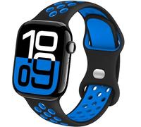 Silicone Sport Strap Compatible with Apple Watch Straps 44mm 45mm 46mm 49mm | Breathable Multi-Hole Dual-Color Band,Waterproof Bands for iWatch Series 12 11 10 9 8 7 6 5 4 3 SE Ultra 4/3/2/1,Women Men