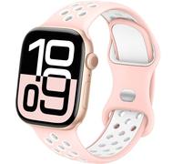 Silicone Sport Strap Compatible with Apple Watch Straps 44mm 45mm 46mm 49mm | Breathable Multi-Hole Dual-Color Band,Waterproof Bands for iWatch Series 12 11 10 9 8 7 6 5 4 3 SE Ultra 4/3/2/1,Women Men