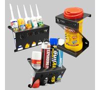 Silicone Spray Can & Wipes Holder Triple Pack Steel - TradeTidy Black