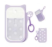 Silicone Spray Protective Sleeve, Portable Cat-shaped Case with Keychain for Atomiser Spray Bottle, Refillable Perfume Travel Bottle Protective Sleeve, Hand San/itizer Travel Accessory (1PCS Purple)
