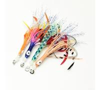 Silicone Squid Lure With Glow In The Dark Functionality And Reflective Wire For For TENTACLE Assist Fishing(D)