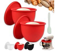 Silicone Stand Mixer Bowl Liners, Silicone Liners for Kitchen Tilt-Head 5 Qt Mixers - Kitchen Mixer Attachments & Accessories - Replacement Mixer Bowls No Longer Needed (Red*2)