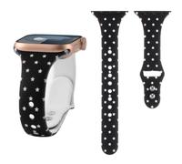 Silicone Stars Black Printed Slim Strap Compatible with Apple Watch Bands 38mm 40mm 41mm 42mm 44mm 45mm 46mm 49mm, Soft Sports Thin Narrow Wristband for iWatch Series 11 10 9 8 7 6 5 4 SE/Ultra 3 2 1