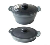 Silicone Steamer Basket for Microwave and Oven Steaming Healthy Meals Without Added Fat or Sugar Retention (Gray)