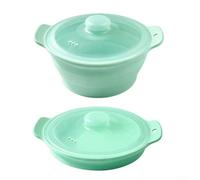 Silicone Steamer Basket for Microwave and Oven Steaming Healthy Meals Without Added Fat or Sugar Retention (green)
