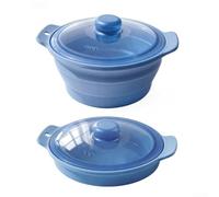 Silicone Steamer for Microwave and Oven Cooking Healthy Alternative to Metal Baskets No Rust No Leaching No Edges (Dark blue)