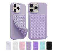 Silicone Sticky Grip Holder for Cellphone, Silicone Suction Cup Phone Case Mount Double Sided, Hand-Free Phone Accessories Strong Grip Holder for Selfie and Video 2 Pack (Pale Purple)