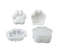 Silicone Storage Case Molds Dog Paw Shape Holders Storage Containers Mold with Lid for Creative Minds Dog Grip Resin Mold
