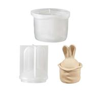 Silicone Storage Case Molds Rabbits Ear Shape Holders Containers Mold with Lid for Creative Minds Unique Cup Mold