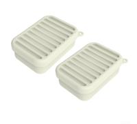 Silicone Storage Containers Set of 2 - Rectangular Airtight & Leak-Proof Lunch Boxes for Meal Prep, Fridge Organization, and On-the-Go Use,(white)