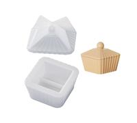 Silicone Storage Jar Mold Jewelry Box Molds Stripe Trapezoid Container with Lid Cup Resin Castings Easy to Clean