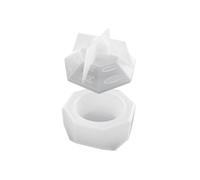 Silicone Storage Jar Mold Jewelry Box Molds Trapezoid Container with Lid Cup Resin Castings Mold DIYs Resin Molds