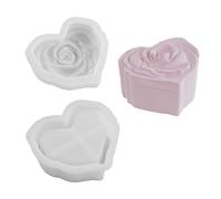 Silicone Storage Jar Mold Jewelry Case Molds Flower Rose Container with Lid Cup Resins Castings Storage Box Mold
