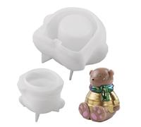Silicone Storage Jar Mould - Reusable Non-Stick Bear Mould - Plant Pot Container Mould | For Beginners, Professionals, School Project, Studio Crafts, Concrete, Epoxy Resin and Cement