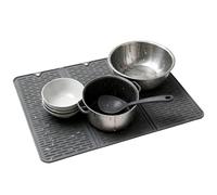 Silicone Stove Counter Mat - Flexible Protector Pad, Heatproof Non-Slip with Multipurpose Kitchen Countertops Liner, Dish Drying Station for Home, Farmhouse, Apartment, Grey