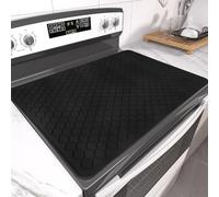 Silicone Stove Top Cover for Electric Stove- Range Covers for Electric Stove,Silicone XXL Dish Drying Mat, Glass Cooktop Covers Flat RV Range top Mats (Black, 28"x20")