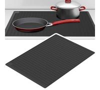 Silicone Stove Top Cover Heat Resistant Glass Top Stove Cover for Electric Stove Foldable Hob Cover Large Waterproof Cooktop Cover Flat Oven Mat for Kitchen Induction Cooker/Counter 71x50cm(Black)