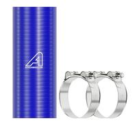 Silicone Straight Hose with T Bolt Hose Clamps Blue 65mm (2 9/16") ID x 100mm Long